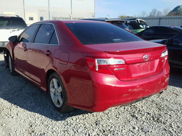 4T1BF1FK0CU549146 - 2012 TOYOTA CAMRY BASE RED photo 3