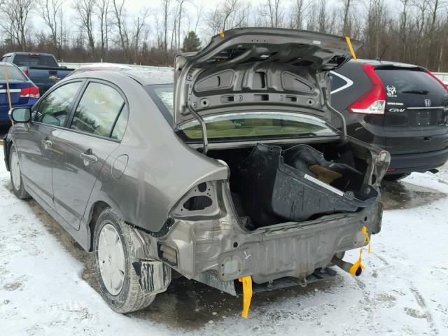 JHMFA36237S021858 - 2007 HONDA CIVIC HYBR GRAY photo 3