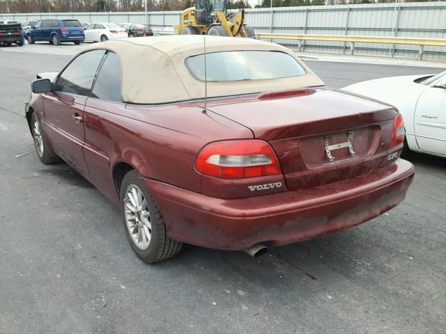 YV1NC56D4YJ010776 - 2000 VOLVO C70 TURBO MAROON photo 3