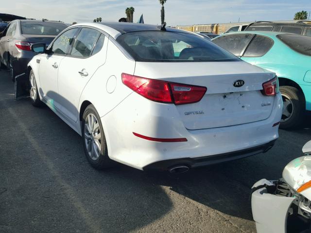 5XXGN4A75FG437244 - 2015 KIA OPTIMA EX WHITE photo 3