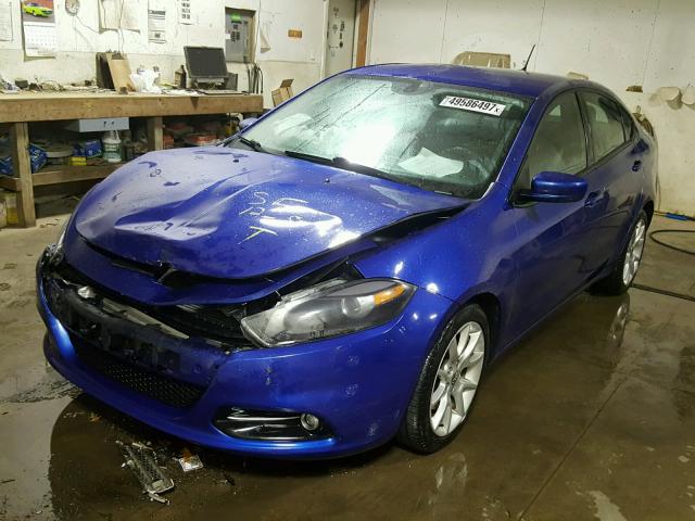 1C3CDFBA2DD297608 - 2013 DODGE DART SXT BLUE photo 2