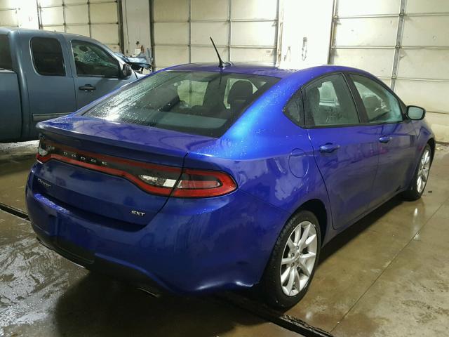 1C3CDFBA2DD297608 - 2013 DODGE DART SXT BLUE photo 4