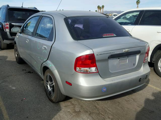 KL1TD52675B293088 - 2005 CHEVROLET AVEO BASE SILVER photo 3