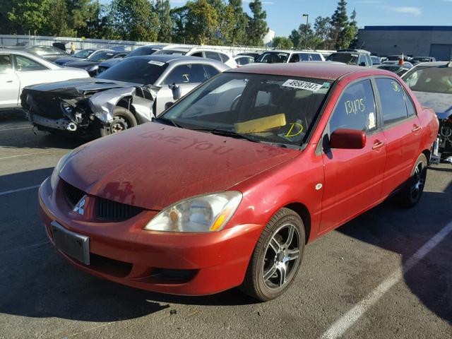 JA3AJ26E75U009647 - 2005 MITSUBISHI LANCER ES RED photo 2