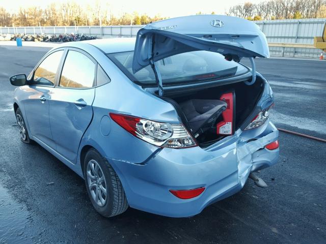 KMHCT4AEXEU614734 - 2014 HYUNDAI ACCENT GLS BLUE photo 3