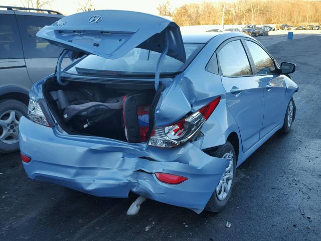 KMHCT4AEXEU614734 - 2014 HYUNDAI ACCENT GLS BLUE photo 4