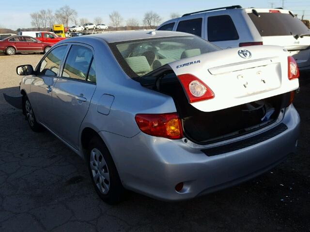 1NXBU4EE6AZ227319 - 2010 TOYOTA COROLLA BA SILVER photo 3