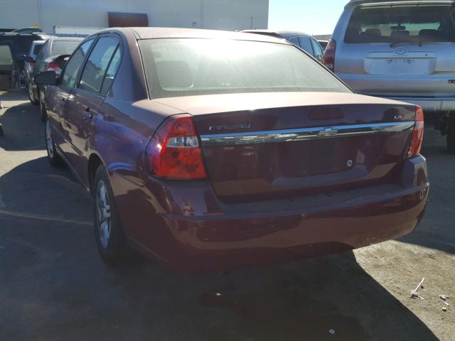 1G1ZS58F97F256709 - 2007 CHEVROLET MALIBU LS ბურგუნდია ფოტო 3