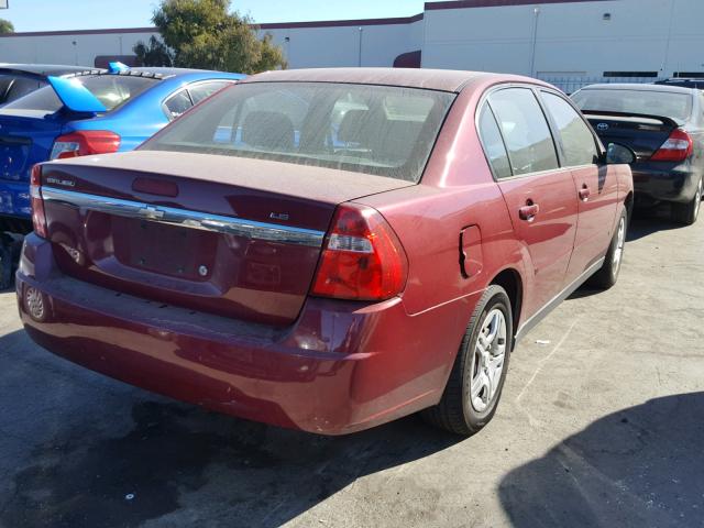 1G1ZS58F97F256709 - 2007 CHEVROLET MALIBU LS ბურგუნდია ფოტო 4