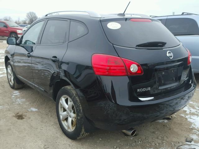 JN8AS58V58W113449 - 2008 NISSAN ROGUE S BLACK photo 3