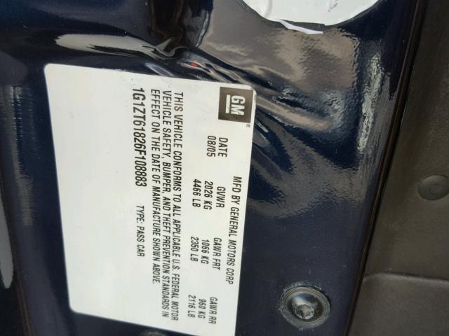 1G1ZT61826F108883 - 2006 CHEVROLET MALIBU MAX 蓝色 照片 10