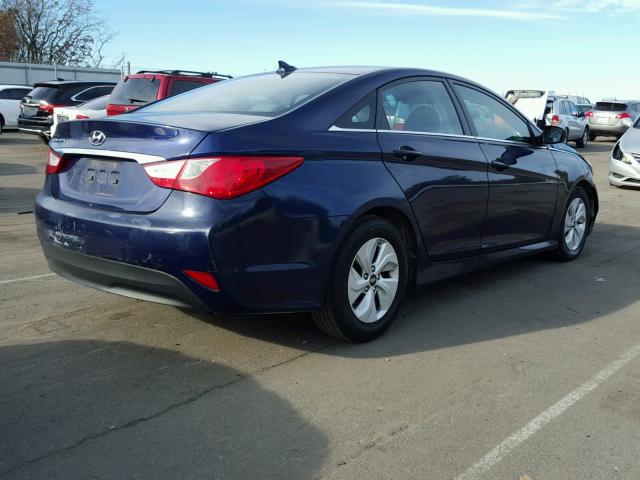 5NPEB4AC0EH821741 - 2014 HYUNDAI SONATA GLS BLUE photo 4