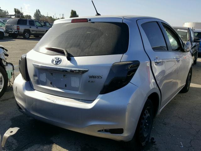 JTDKTUD35CD520526 - 2012 TOYOTA YARIS SILVER photo 4