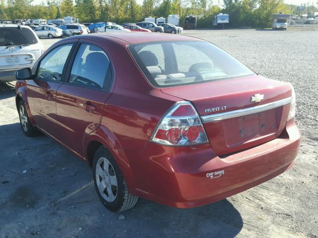 KL1TD56E59B363906 - 2009 CHEVROLET AVEO LS RED photo 3