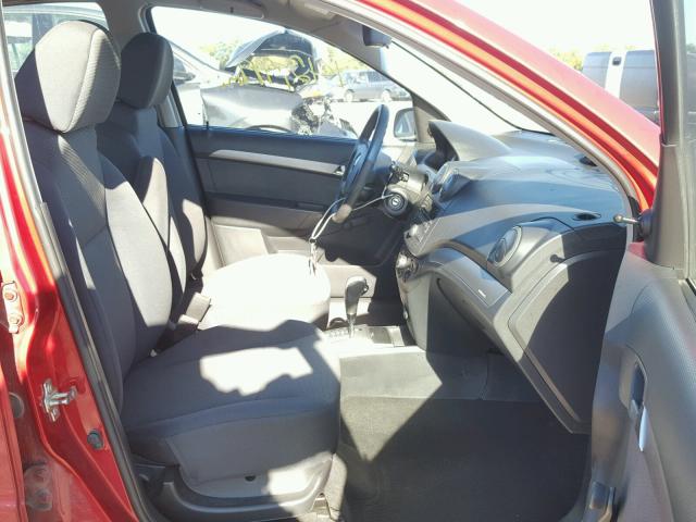 KL1TD56E59B363906 - 2009 CHEVROLET AVEO LS RED photo 5