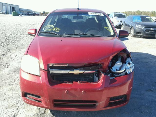KL1TD56E59B363906 - 2009 CHEVROLET AVEO LS RED photo 7