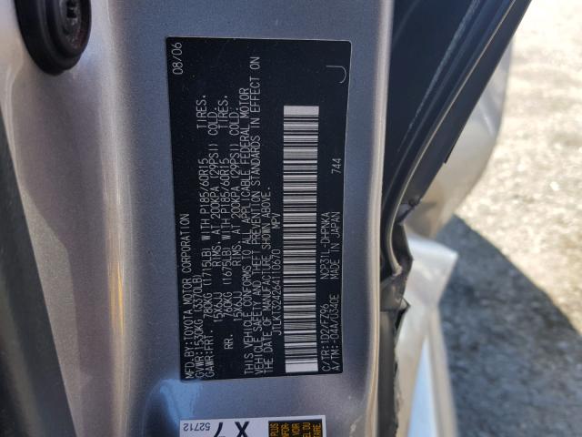 JTLKT324264110670 - 2006 TOYOTA SCION XB Gümüş foto 10