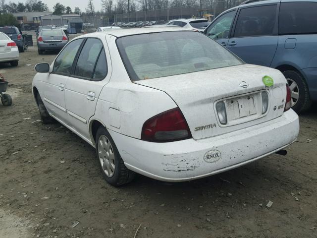 3N1CB51D42L636984 - 2002 NISSAN SENTRA XE WHITE photo 3