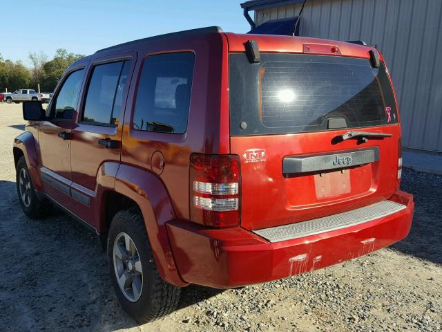 1J8GP28K99W504643 - 2009 JEEP LIBERTY SP RED photo 3