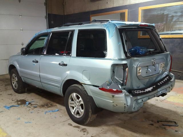 2HKYF18463H523190 - 2003 HONDA PILOT EX BLUE photo 3