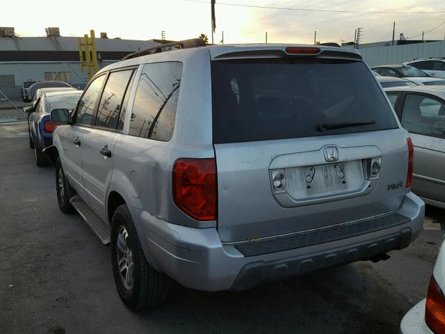 2HKYF18555H501726 - 2005 HONDA PILOT EXL SILVER photo 3