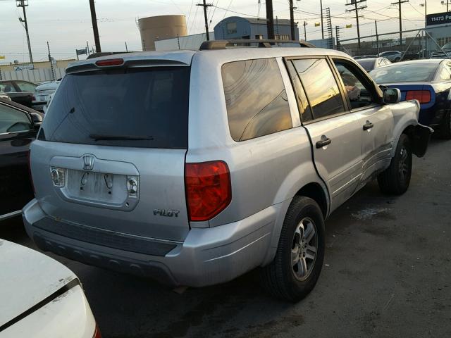 2HKYF18555H501726 - 2005 HONDA PILOT EXL SILVER photo 4