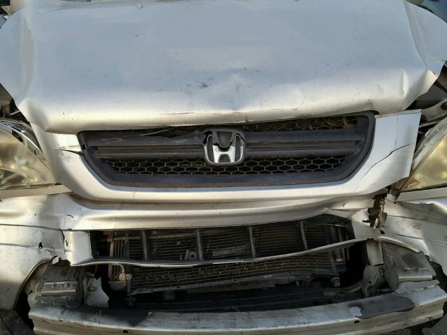 2HKYF18555H501726 - 2005 HONDA PILOT EXL SILVER photo 7