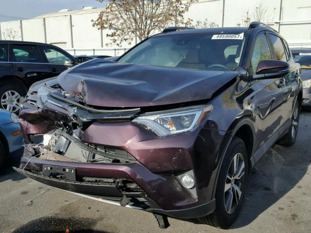 2T3RFREV4HW671791 - 2017 TOYOTA RAV4 XLE BURGUNDY photo 2