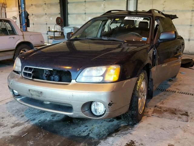 4S3BH665317637609 - 2001 SUBARU LEGACY OUT BLUE photo 2