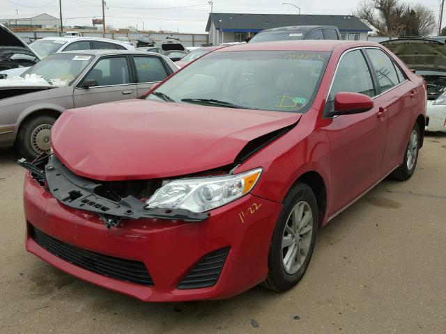 4T4BF1FK2ER393054 - 2014 TOYOTA CAMRY L RED photo 2