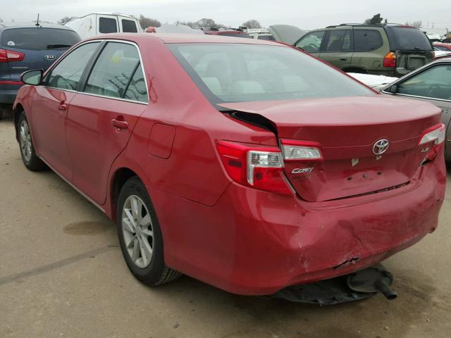 4T4BF1FK2ER393054 - 2014 TOYOTA CAMRY L RED photo 3