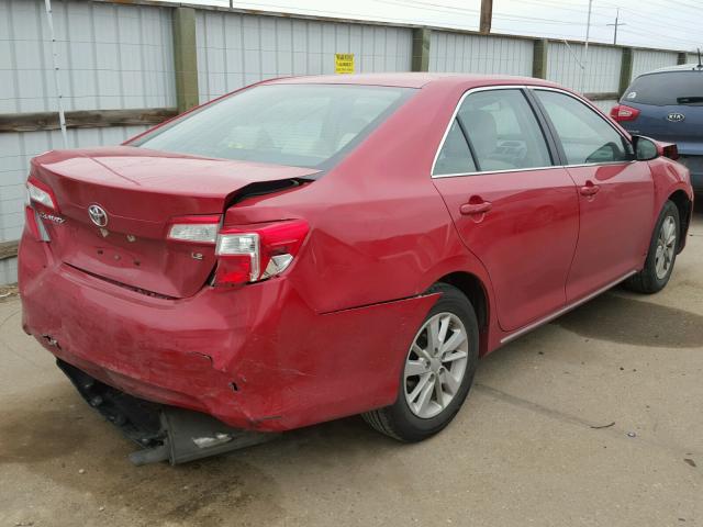 4T4BF1FK2ER393054 - 2014 TOYOTA CAMRY L RED photo 4