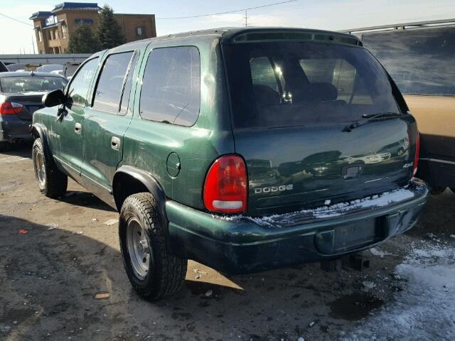 1B4HS28NXYF214203 - 2000 DODGE DURANGO GREEN photo 3