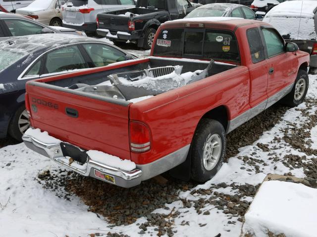 1B7GL22X2YS553700 - 2000 DODGE DAKOTA RED photo 4