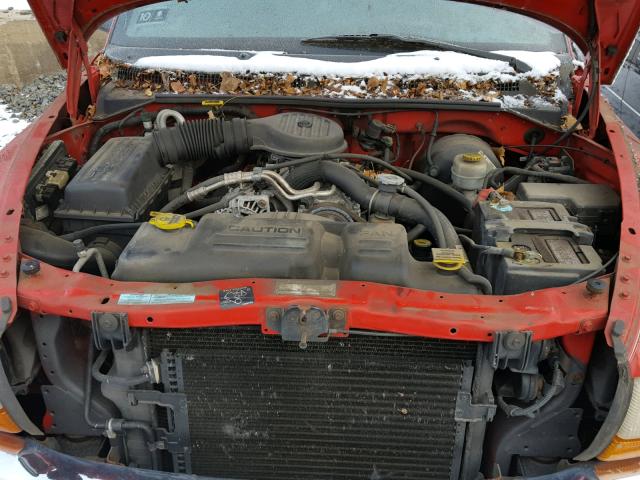 1B7GL22X2YS553700 - 2000 DODGE DAKOTA RED photo 7