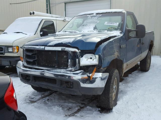 1FTSF31L0YEC55232 - 2000 FORD F350 SRW S TEAL photo 2