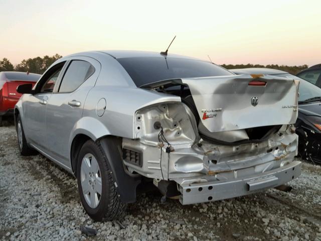 1B3CC4FB8AN150173 - 2010 DODGE AVENGER SX SILVER photo 3