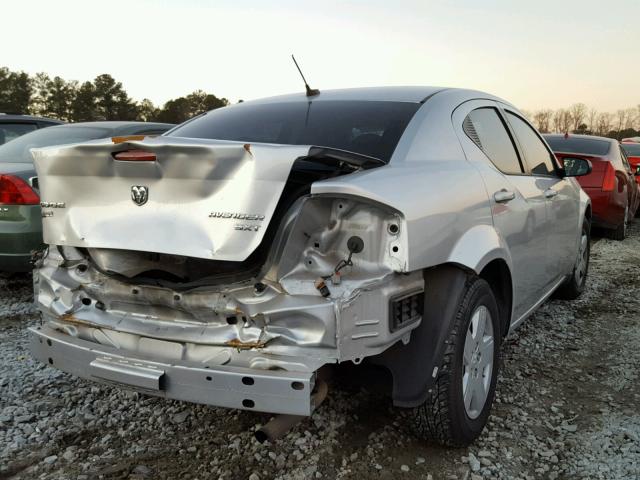 1B3CC4FB8AN150173 - 2010 DODGE AVENGER SX SILVER photo 4