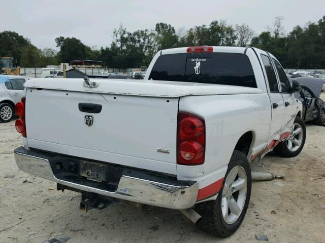 1D7HA18237S106202 - 2007 DODGE RAM 1500 S WHITE photo 4