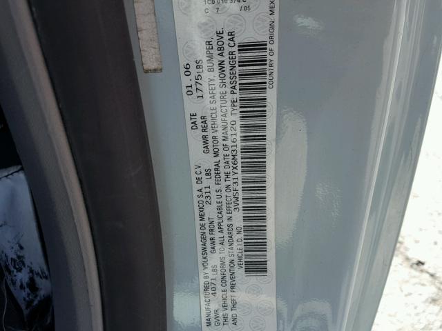 3VWSF31YX6M316120 - 2006 VOLKSWAGEN NEW BEETLE Mavi foto 10