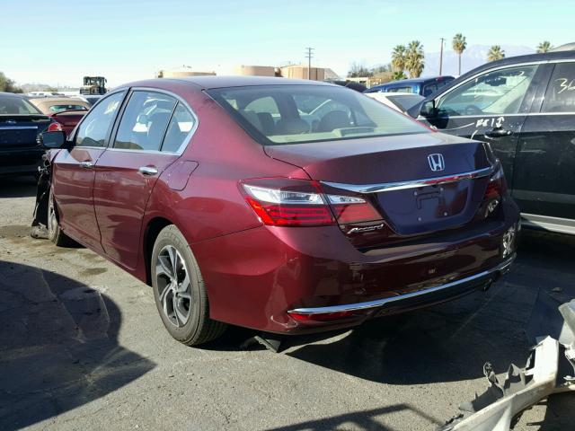 1HGCR2F34HA175262 - 2017 HONDA ACCORD LX BURGUNDY photo 3