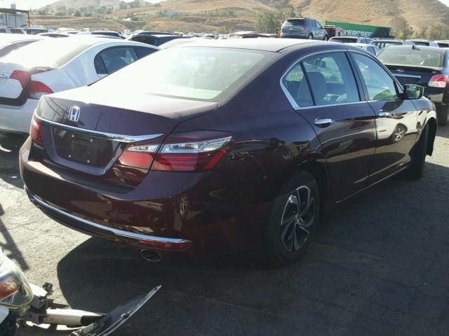 1HGCR2F34HA175262 - 2017 HONDA ACCORD LX BURGUNDY photo 4