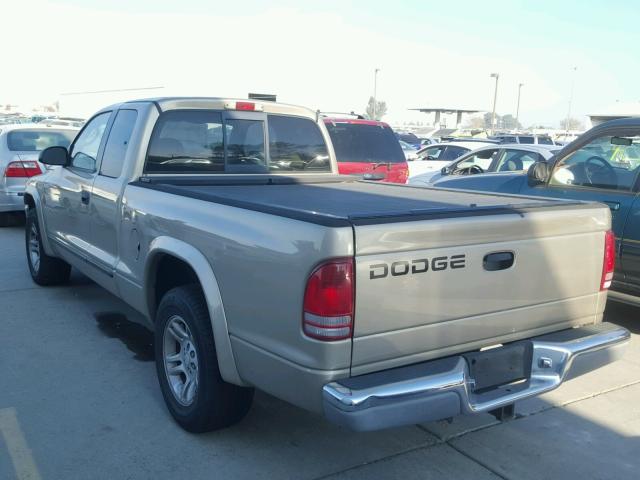 1B7GL42N72S539101 - 2002 DODGE DAKOTA SLT TAN photo 3