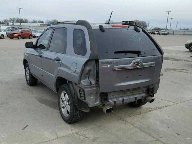 KNDJF724297634734 - 2009 KIA SPORTAGE L GRAY photo 3