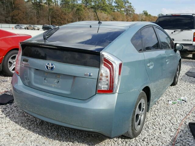 JTDKN3DU7C1535592 - 2012 TOYOTA PRIUS TEAL photo 4