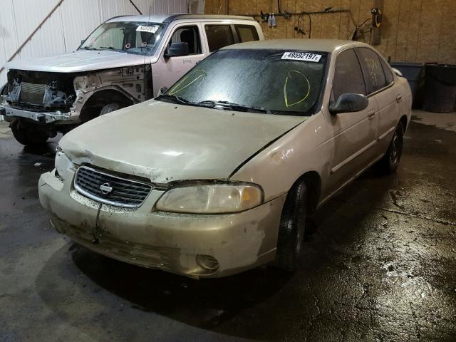 3N1CB51D22L627507 - 2002 NISSAN SENTRA XE TAN photo 2