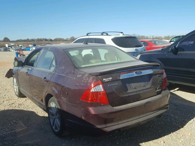 3FAHP0JG9BR139353 - 2011 FORD FUSION SEL BURGUNDY photo 3