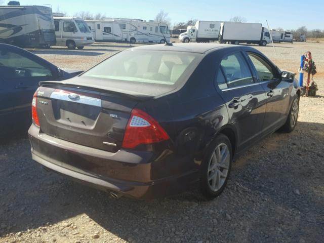 3FAHP0JG9BR139353 - 2011 FORD FUSION SEL BURGUNDY photo 4