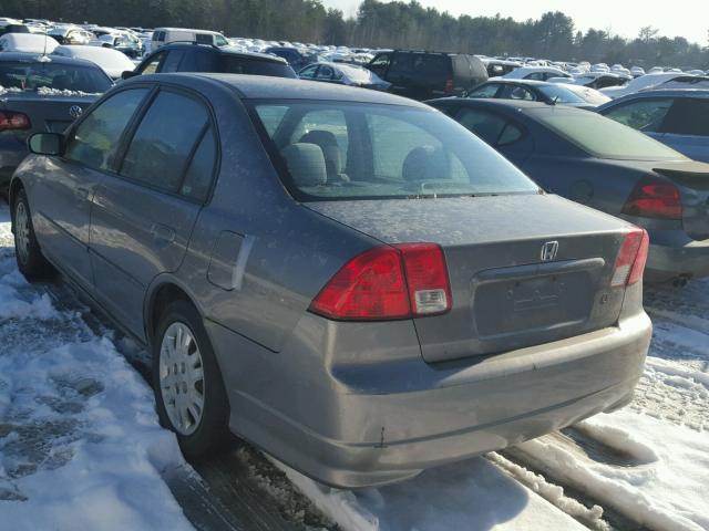 2HGES15594H575212 - 2004 HONDA CIVIC LX GRAY photo 3