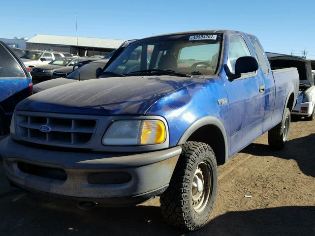 1FTDX18WXVKC82168 - 1997 FORD F150 BLUE photo 2